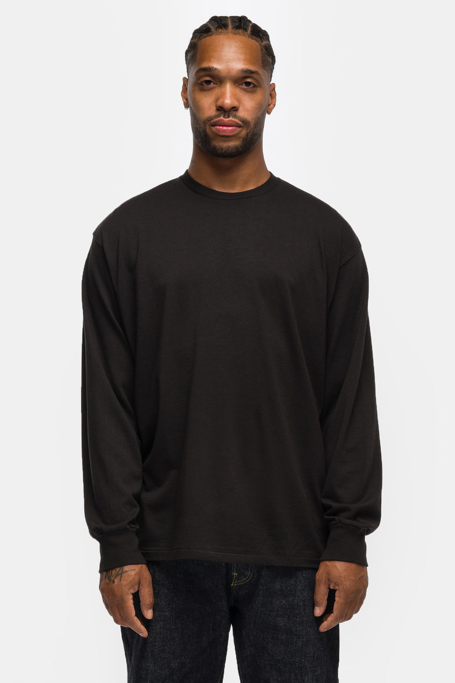 Cashmere Blend L/S T-Shirt in Black