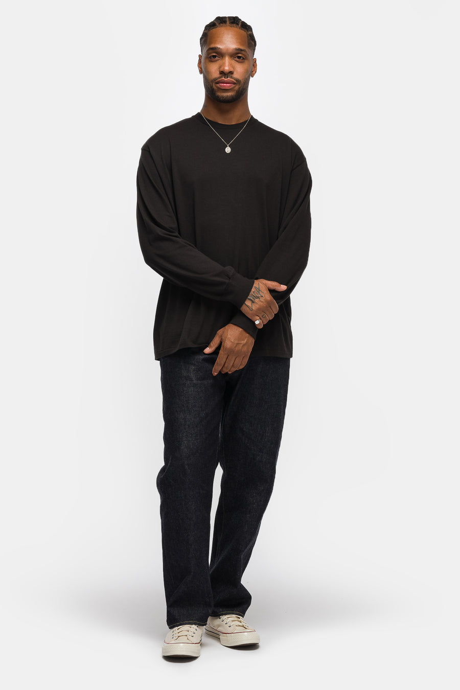 Cashmere Blend L/S T-Shirt in Black