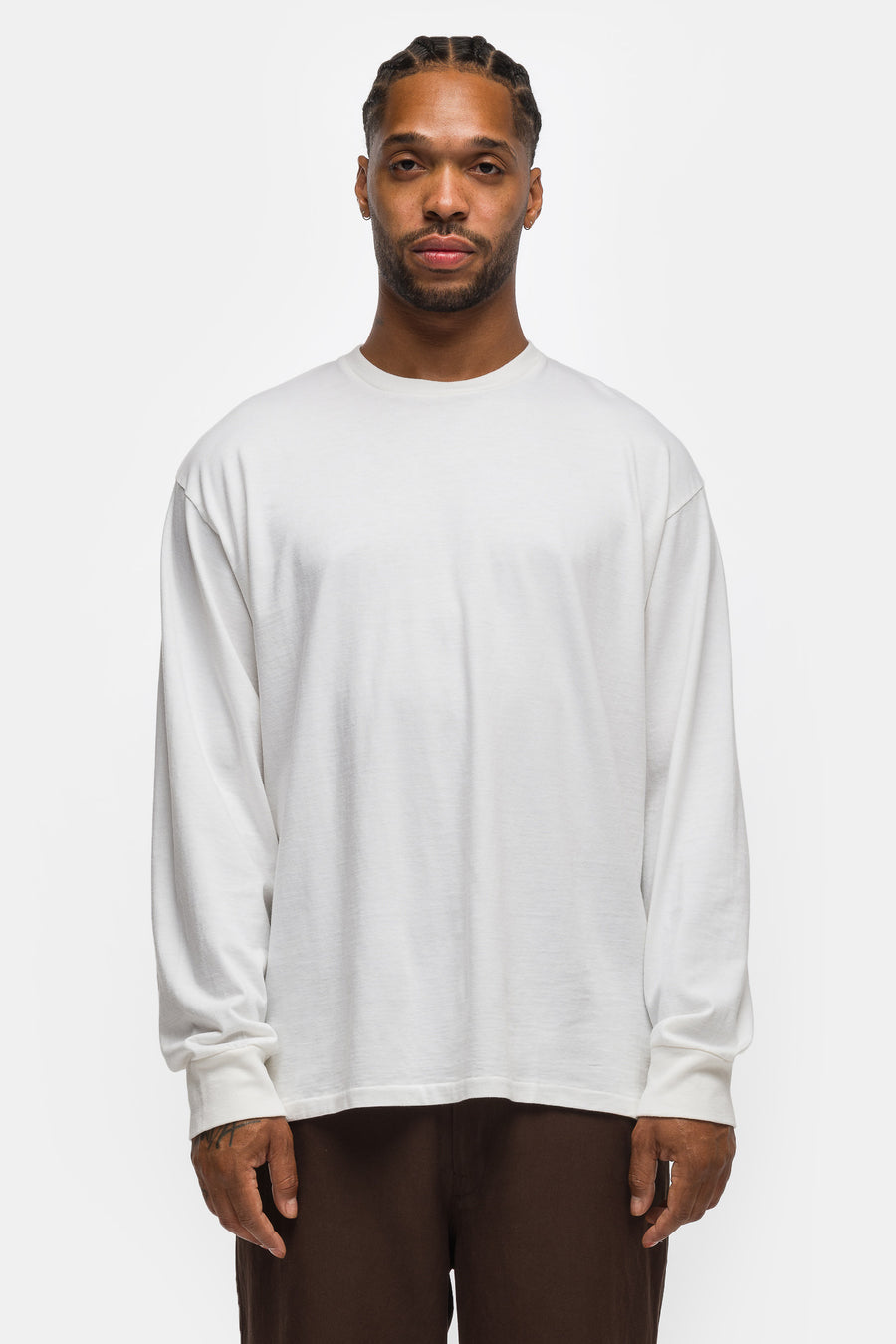 Cashmere Blend L/S T-Shirt in White