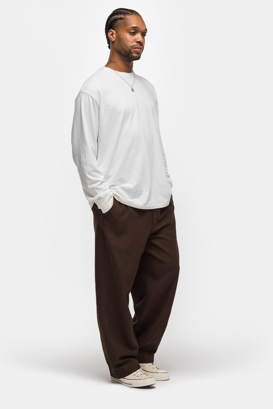 Cashmere Blend L/S T-Shirt in White
