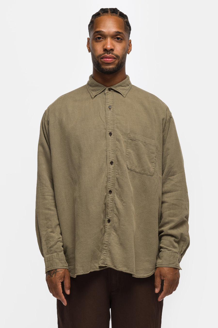 Vintage Cotton Moleskin Shirt in Khaki