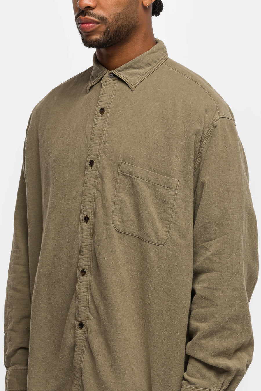 Vintage Cotton Moleskin Shirt in Khaki