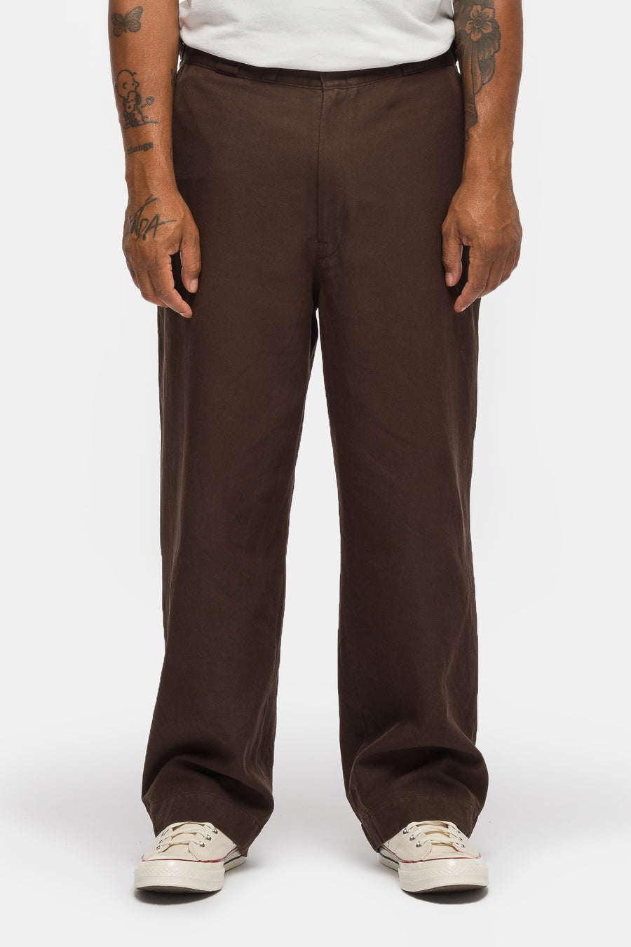 Vintage Silk Cotton Work Pant in Brown