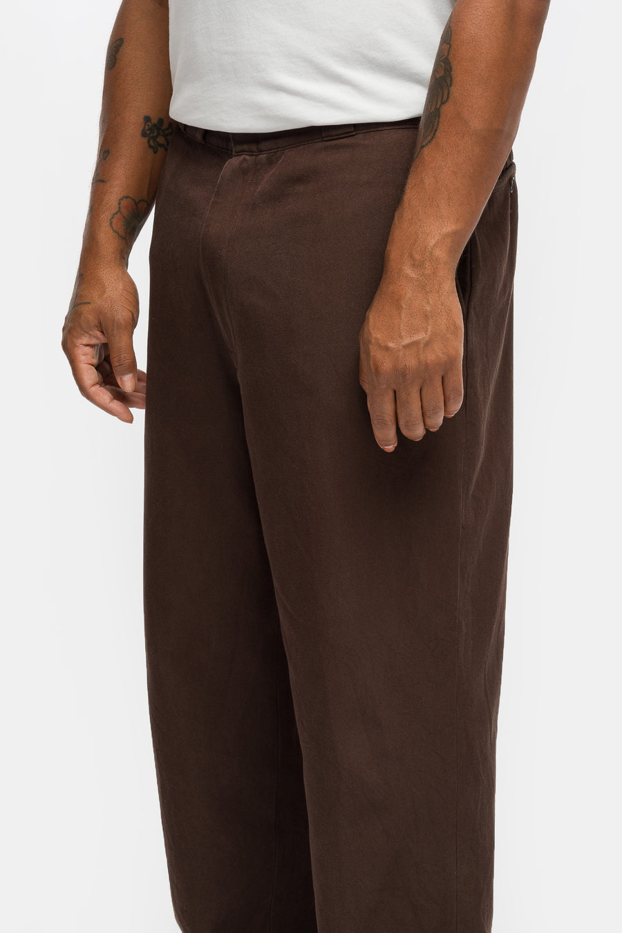Vintage Silk Cotton Work Pant in Brown