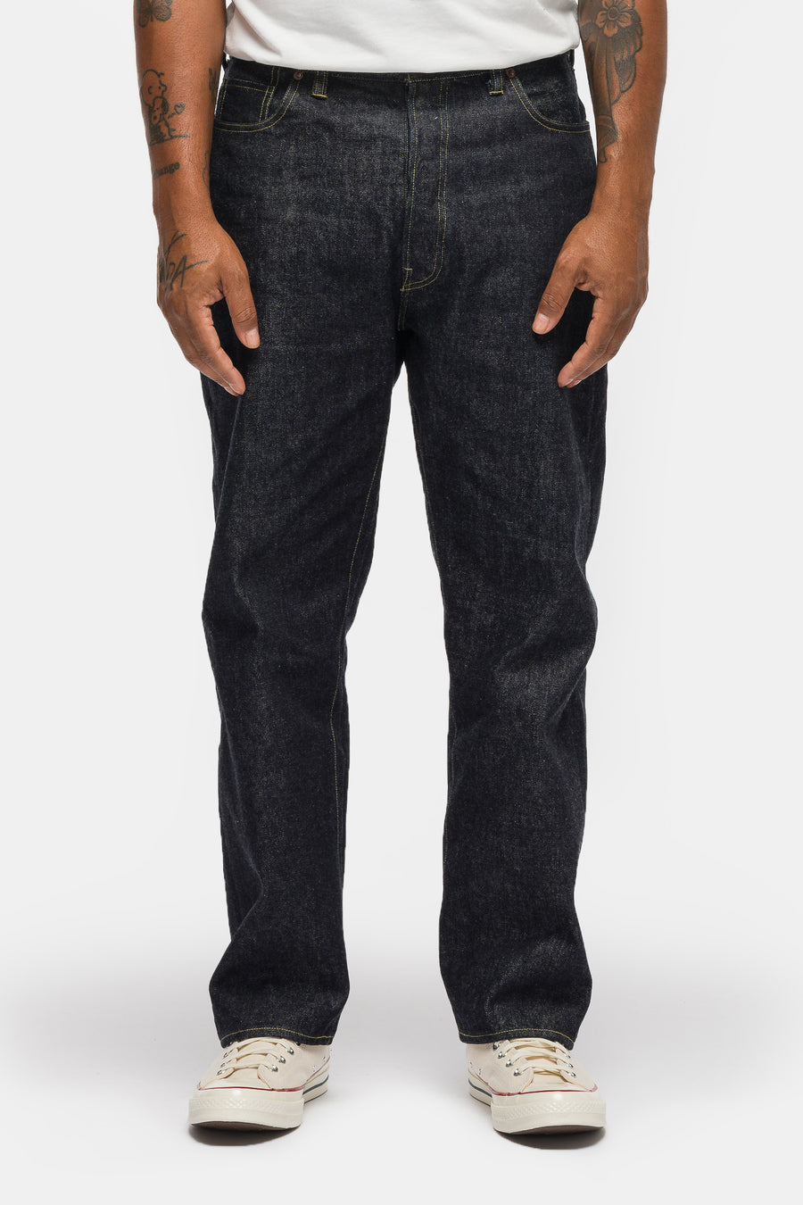 A. Presse Washed Denim Wide Pants in Indigo - Notre