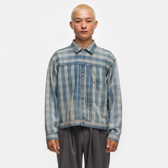 No. 213 Indigo Palaka Denim Jacket in Check