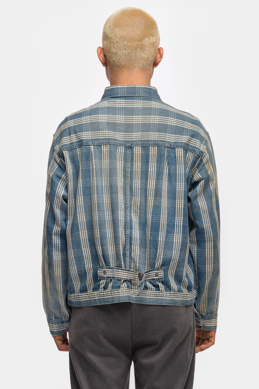 No. 213 Indigo Palaka Denim Jacket in Check