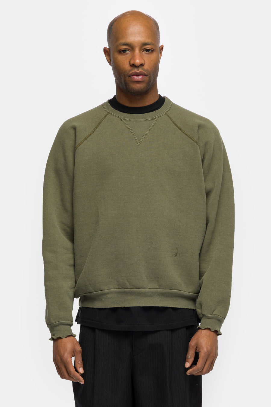 Vintage Double V Sweatshirt in Olive