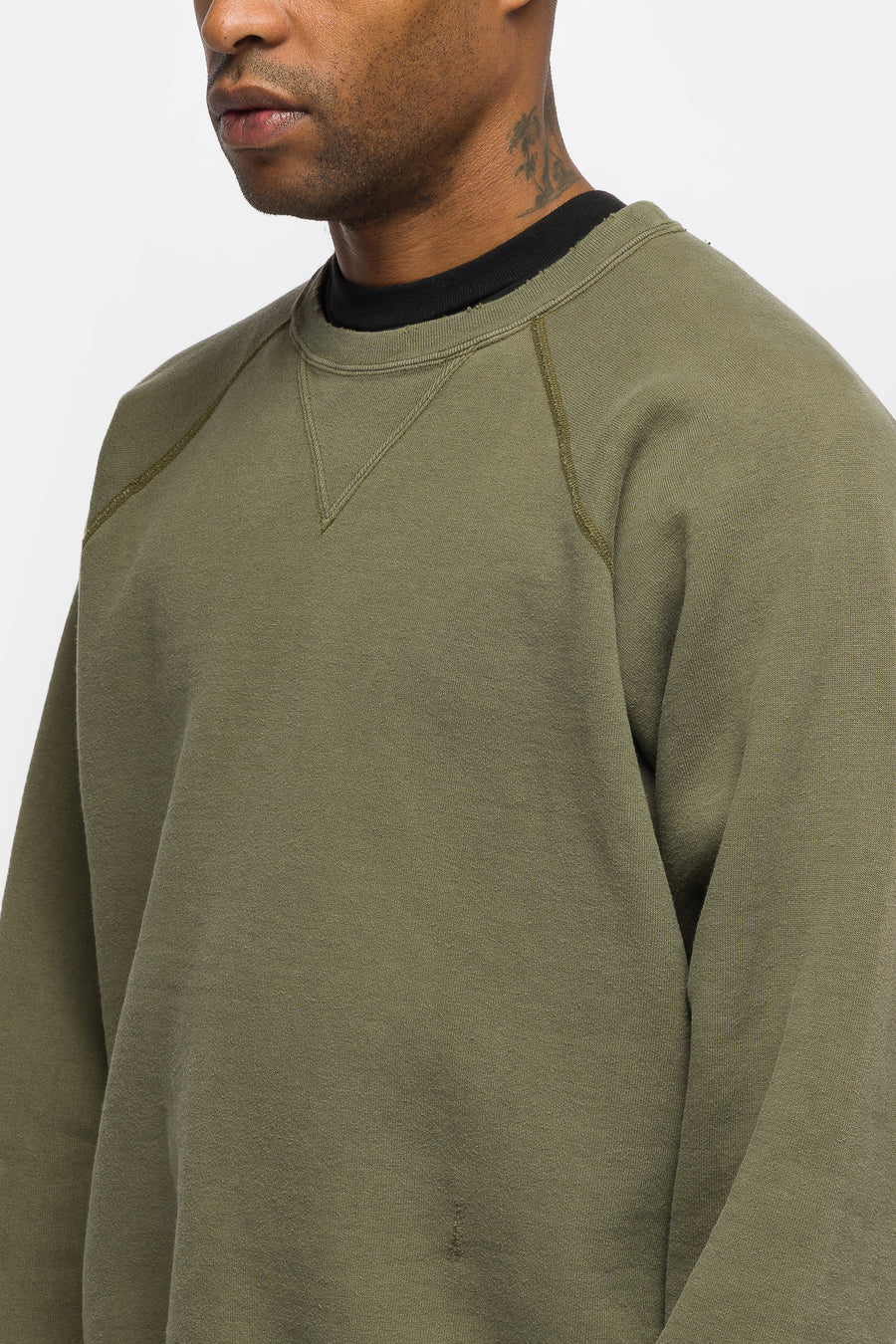 Vintage Double V Sweatshirt in Olive