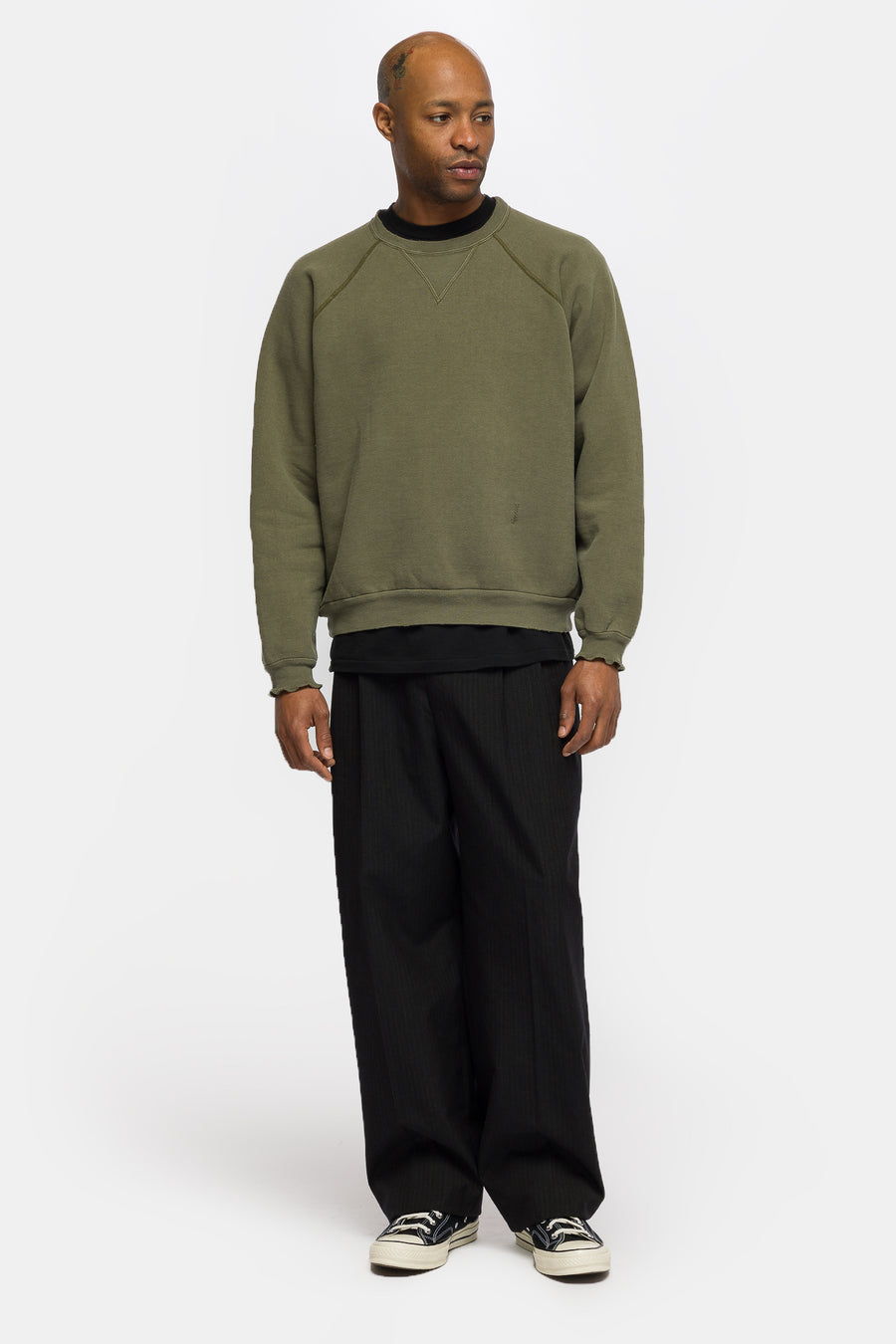 Vintage Double V Sweatshirt in Olive