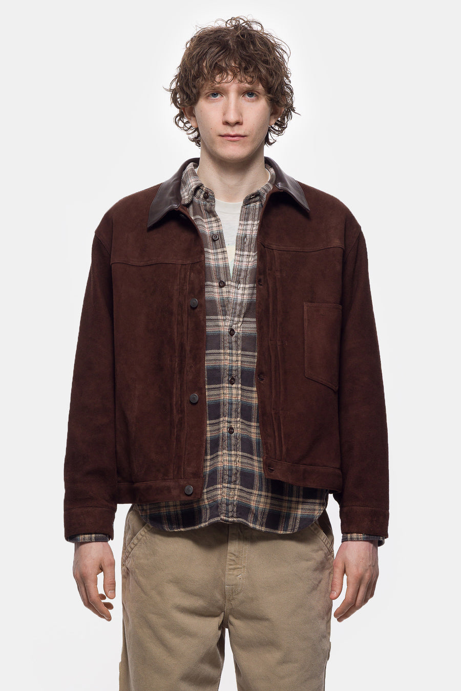 Vintage Suede Leather 1st Type Jacket in Brown