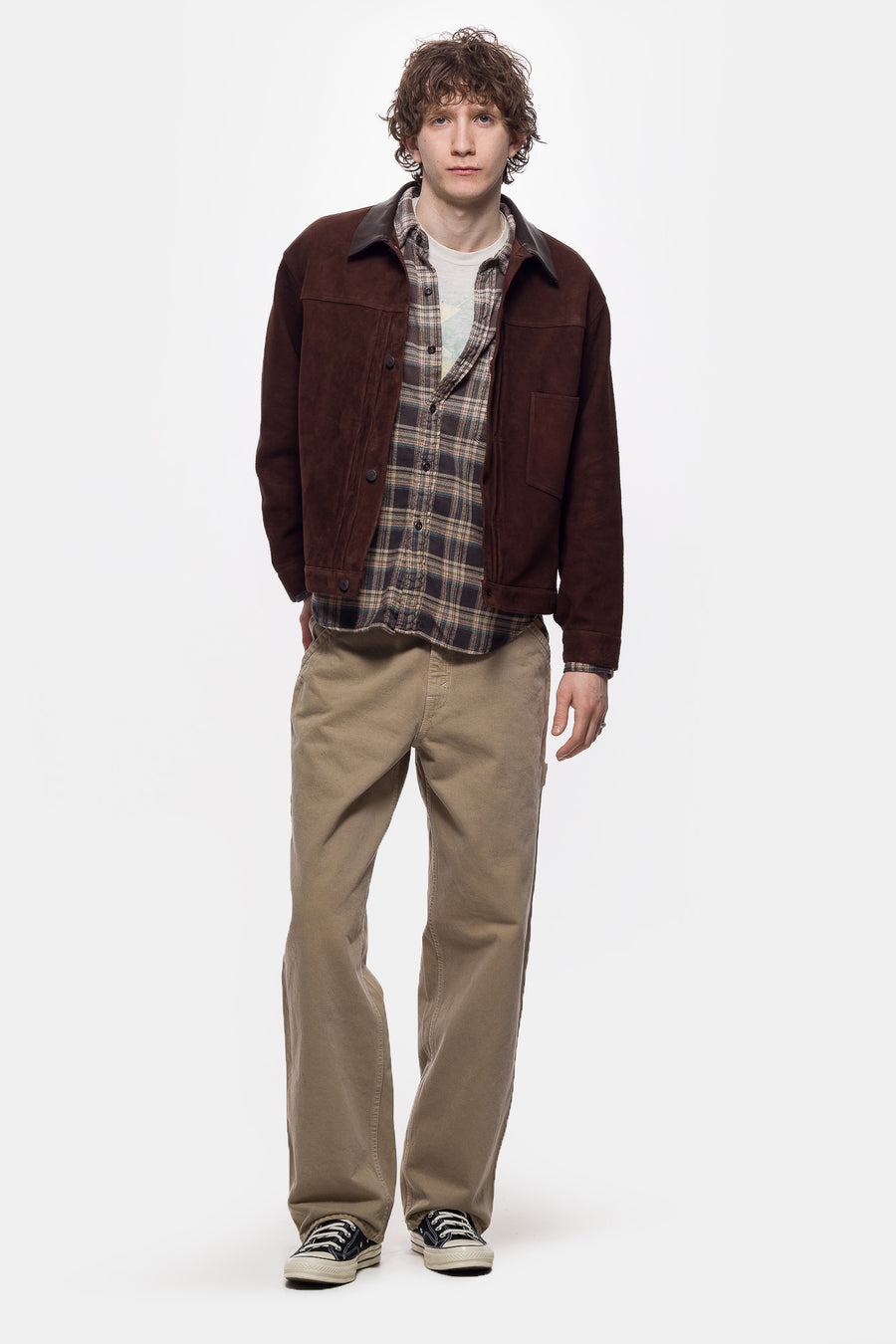 Vintage Suede Leather 1st Type Jacket in Brown