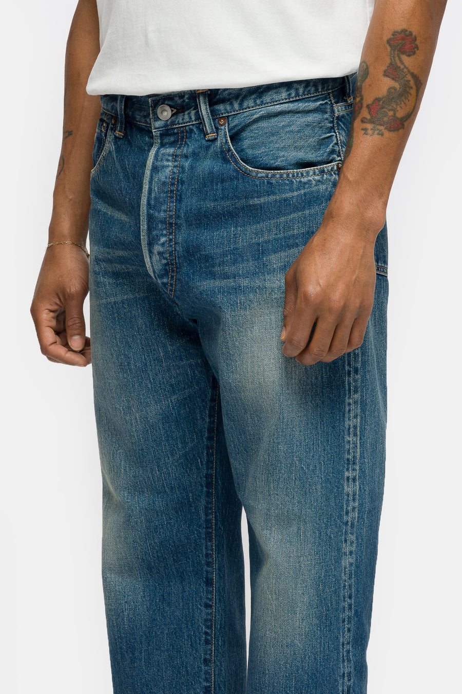 Washed Denim Pants E in Bleach