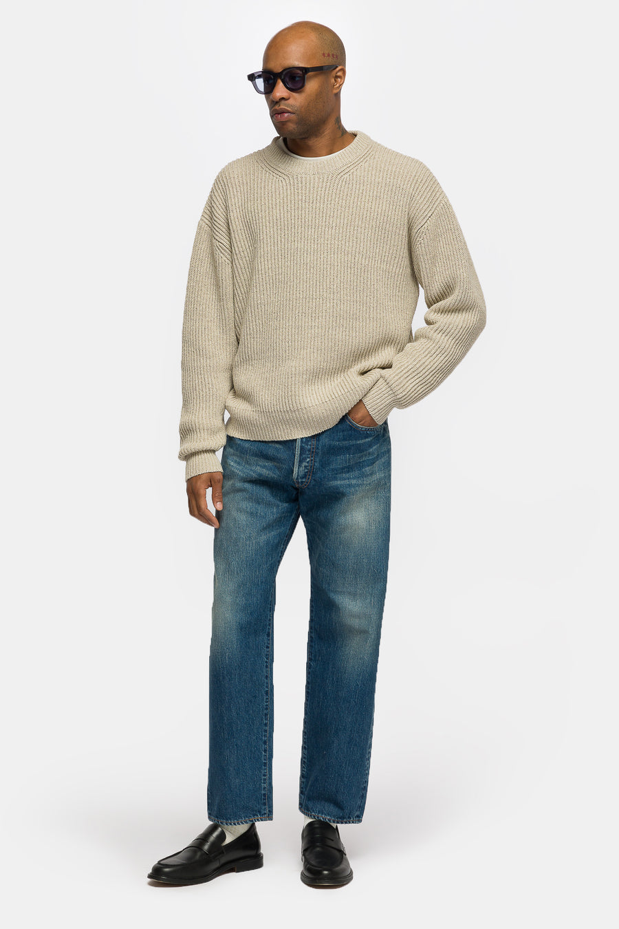 Washed Denim Pants E in Bleach