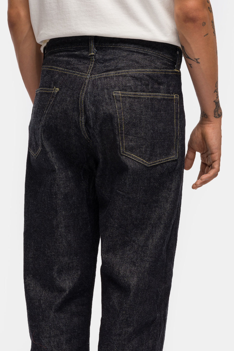 Washed Denim Wide Pants in Indigo