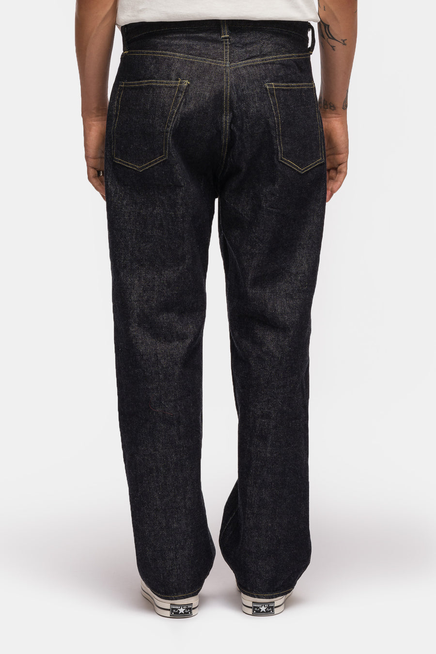 Washed Denim Wide Pants in Indigo