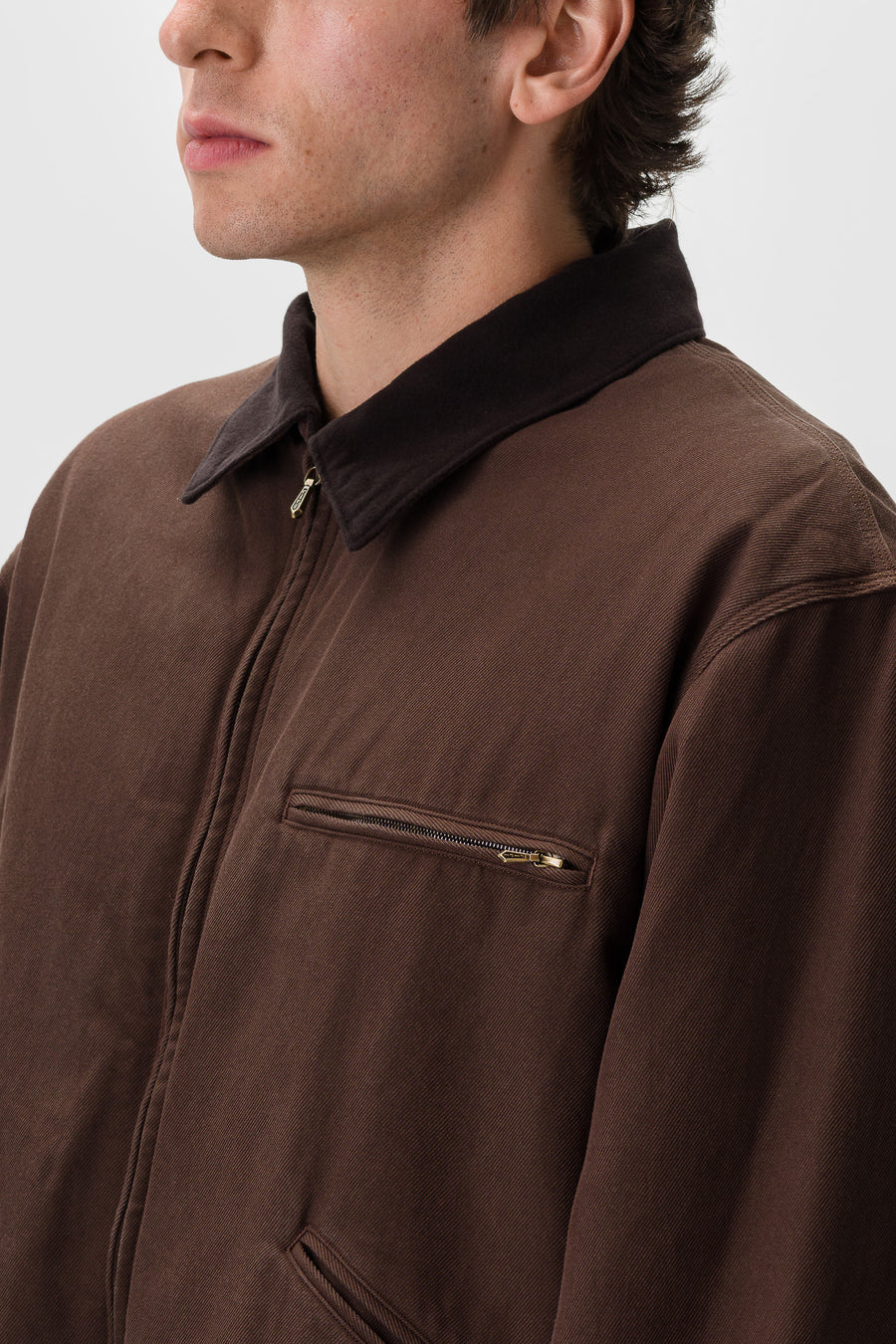 A. Presse Vintage Silk Cotton Detroit Jacket in Brown - Notre