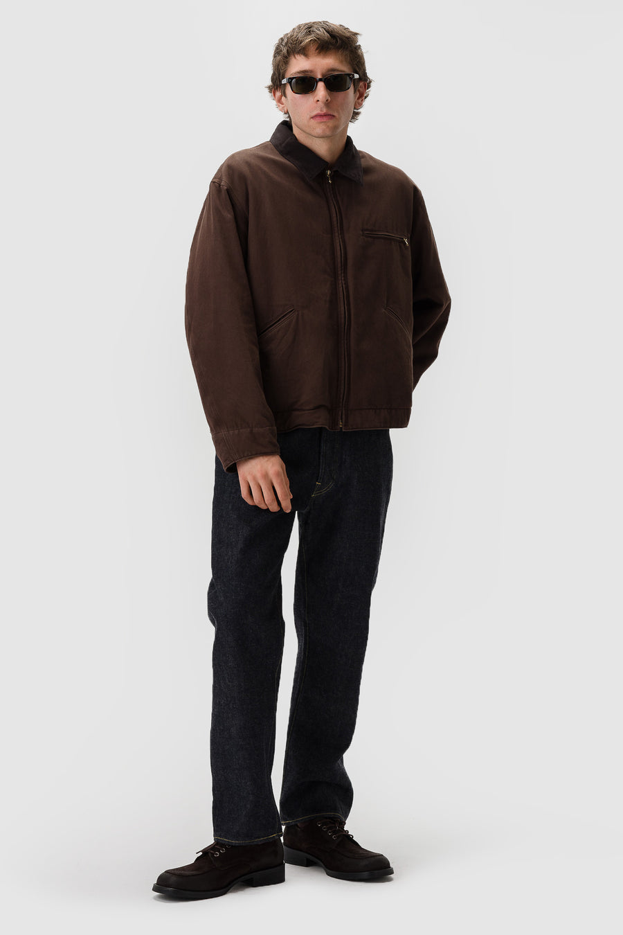 A. Presse Vintage Silk Cotton Detroit Jacket in Brown - Notre