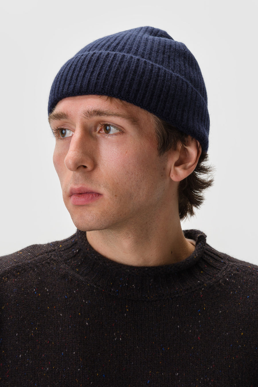 Aaron Levine Cashmere Beanie in Navy - Notre