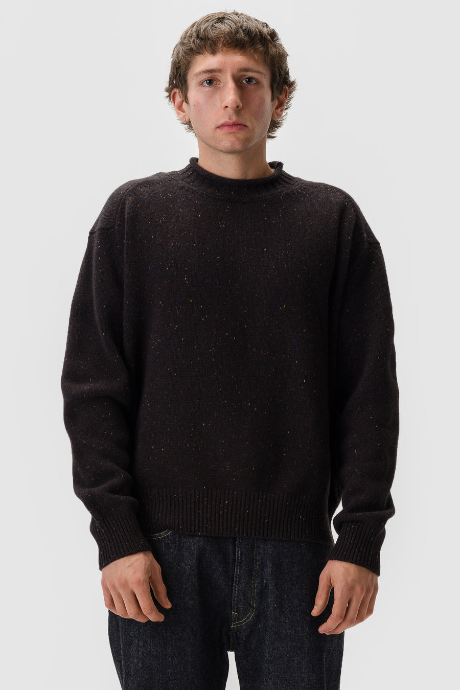 Aaron Levine Merino Rollneck Sweater in Espresso - Notre