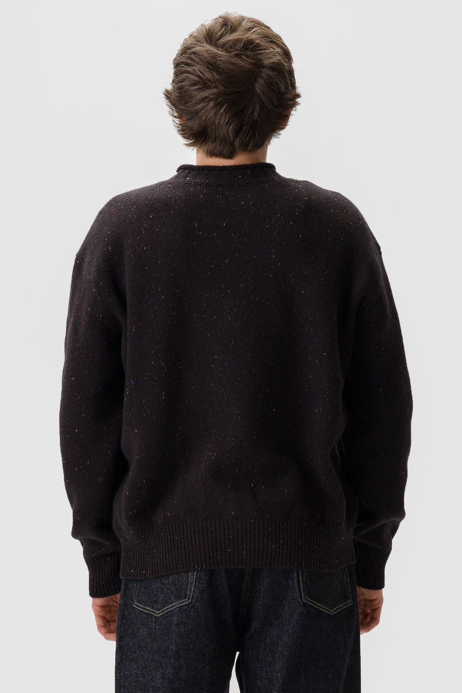 Aaron Levine Merino Rollneck Sweater in Espresso - Notre