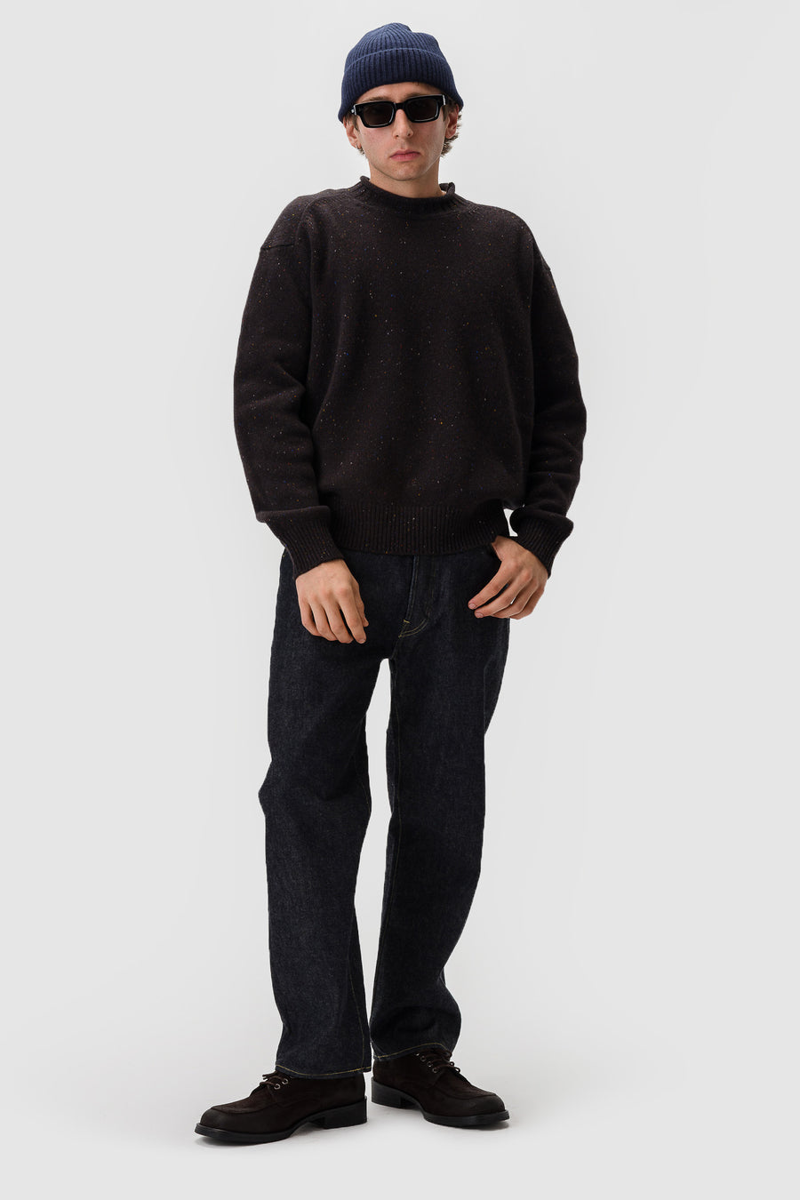 Aaron Levine Merino Rollneck Sweater in Espresso - Notre