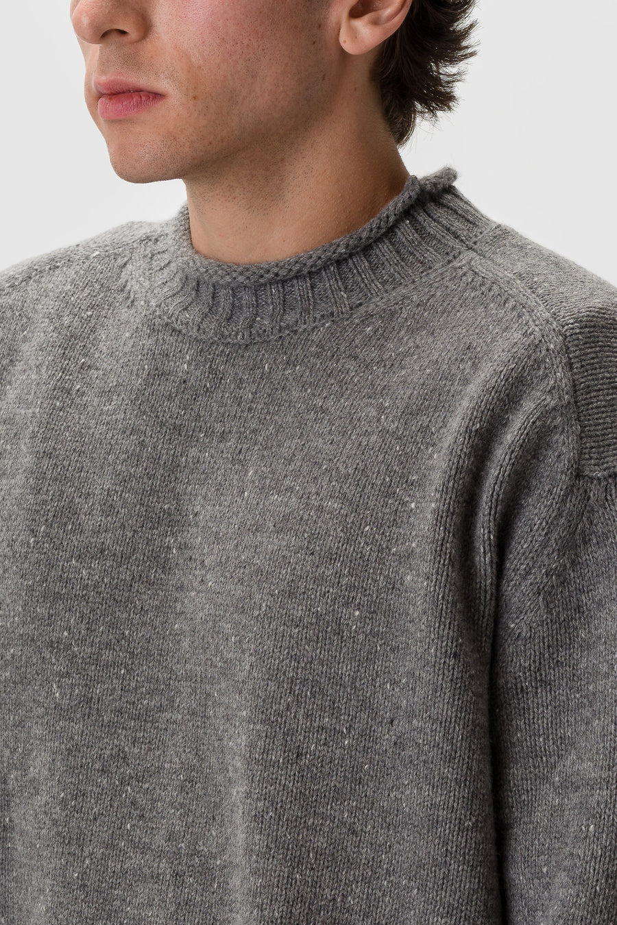 Aaron Levine Merino Rollneck Sweater in Gray - Notre
