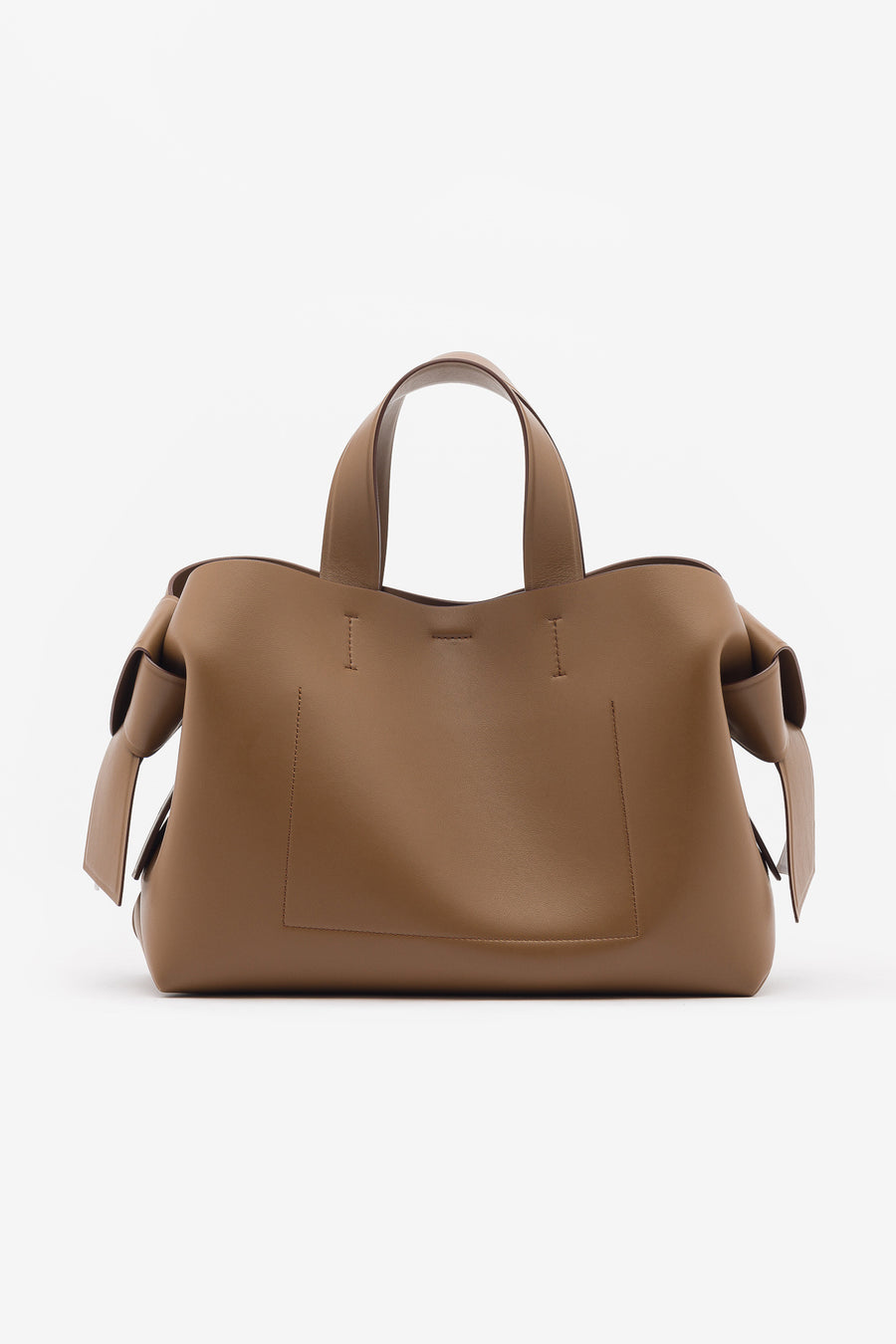 Musubi Midi Leather Tote Bag in Brown - Acne Studios