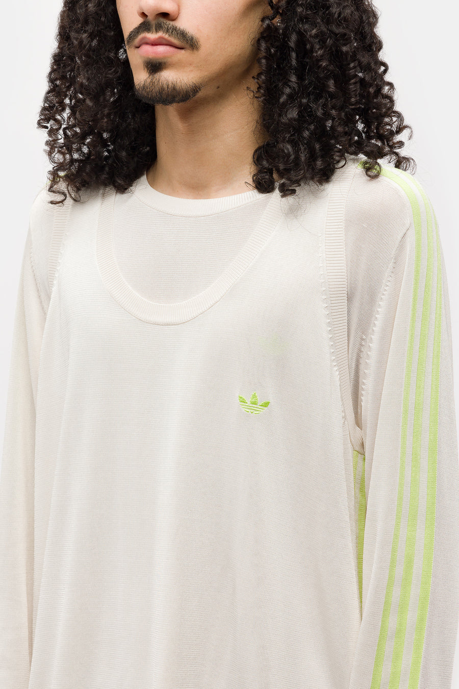 adidas Wales Bonner Knit Vest in Chalk White/Semi Frozen Yellow - Notre