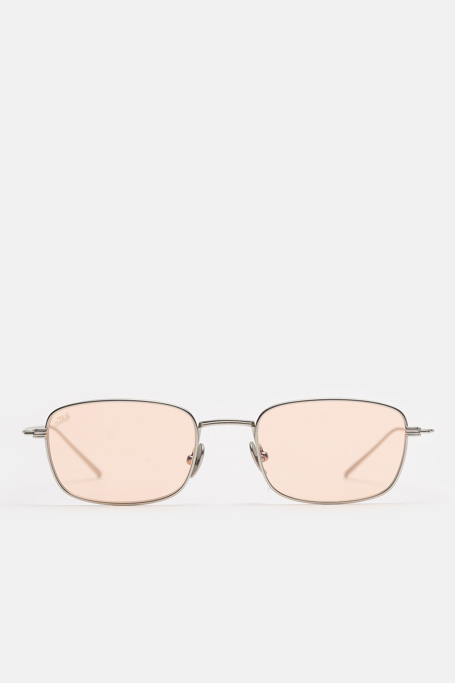 Grace Sunglasses in Matte Silver/Apricot