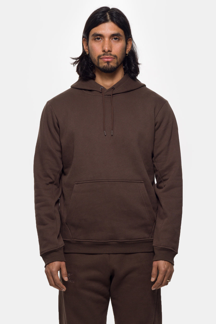 Emblem Fleece Hoodie in Carob