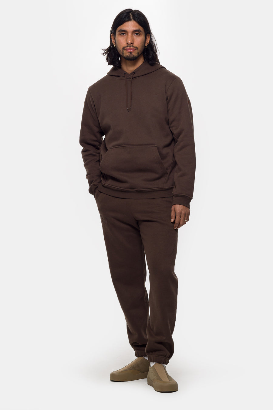 Emblem Fleece Hoodie in Carob
