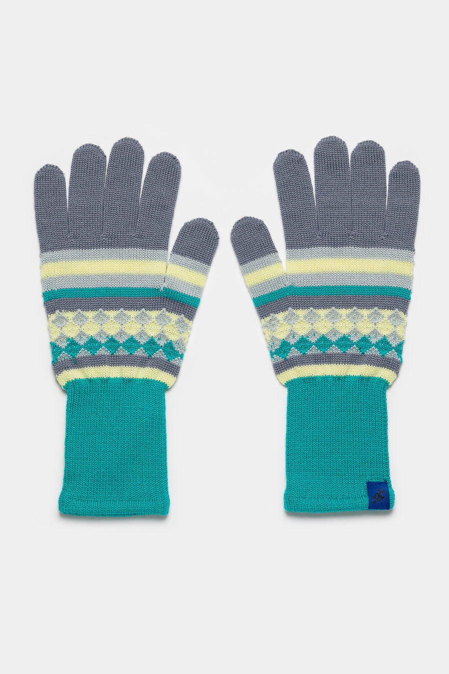 Aquifolia Knit Glove in Blue Haze/Lemon