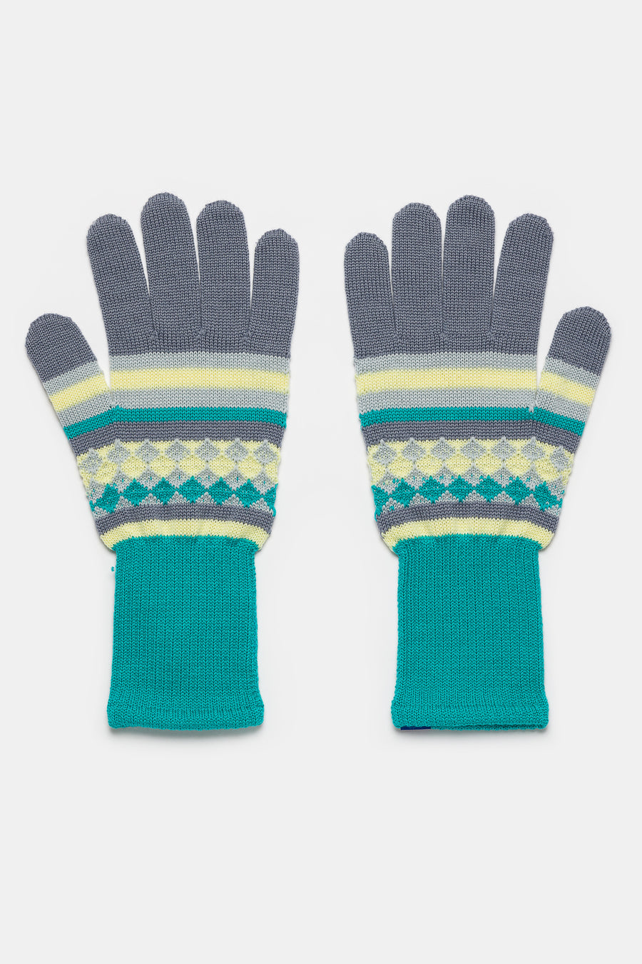 Aquifolia Knit Glove in Blue Haze/Lemon