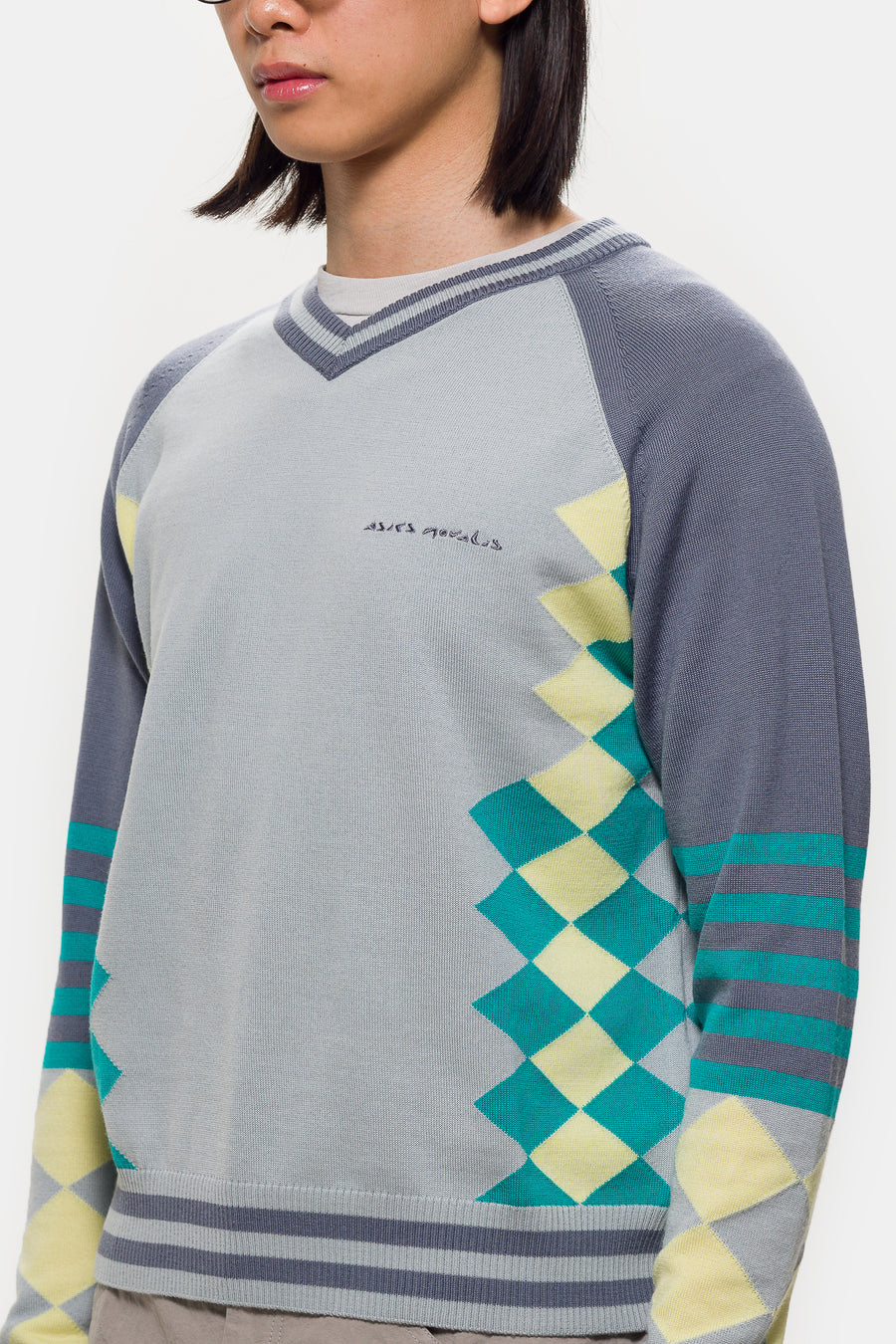 ASICS Laricoid Knit Jumper in Blue Haze/Lemon - Notre