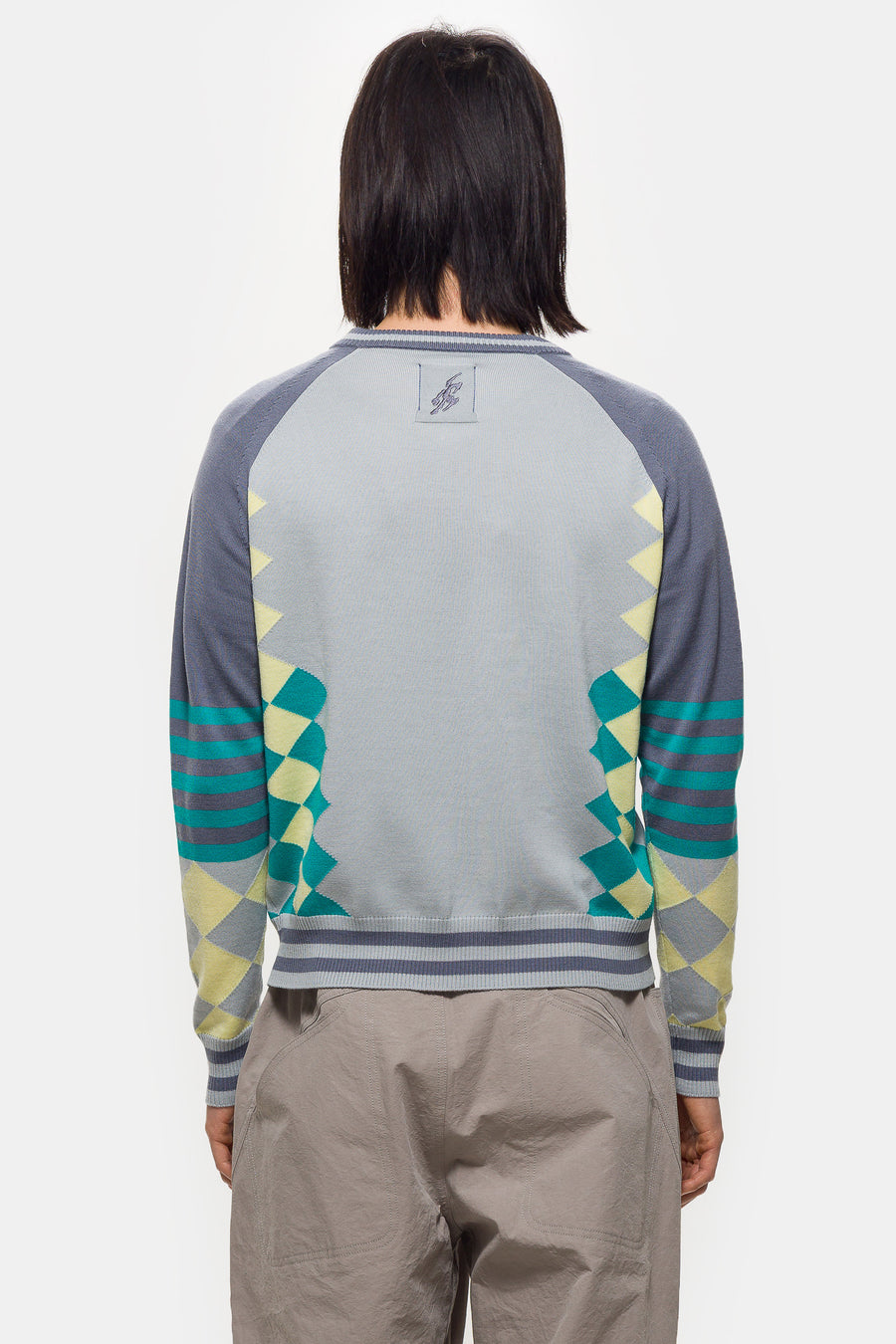 ASICS Laricoid Knit Jumper in Blue Haze/Lemon - Notre