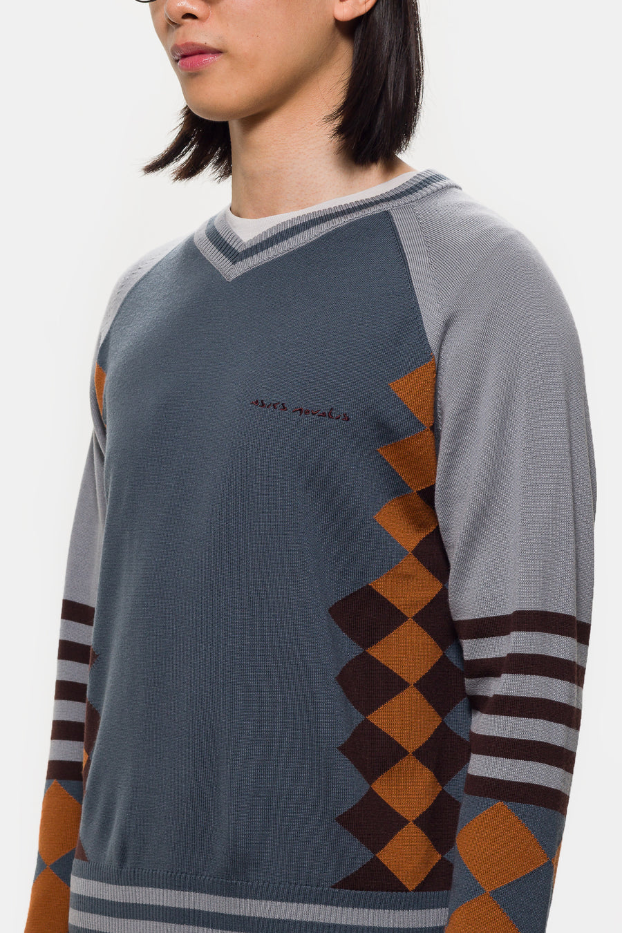 ASICS Laricoid Knit Jumper in Mist/Rust - Notre