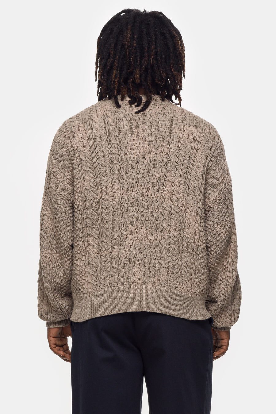 Beams Cable Knit Sweater in Light Green - Notre