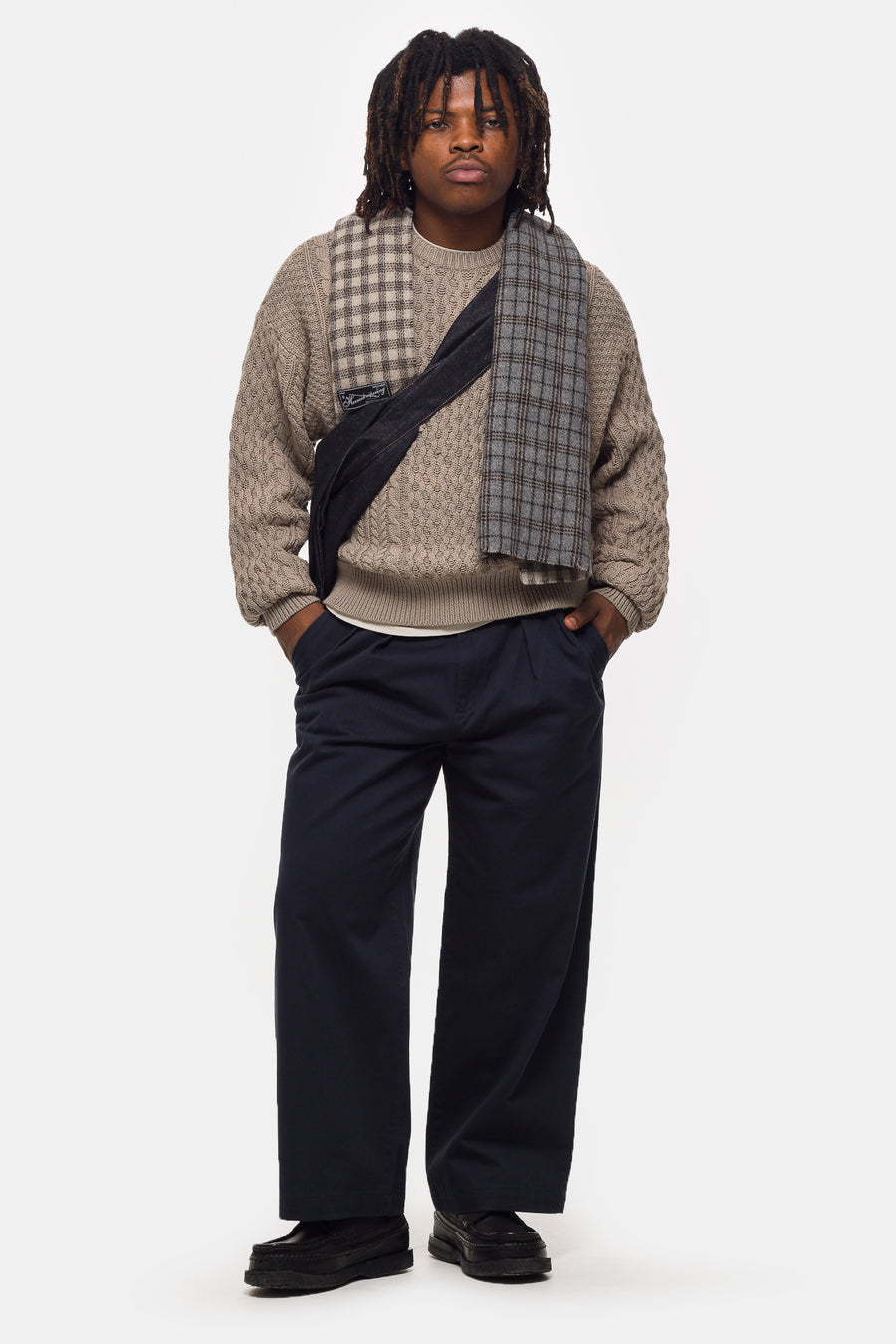 Beams Cable Knit Sweater in Light Green - Notre