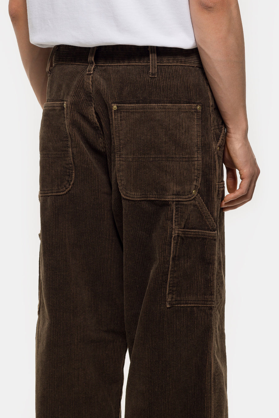 Beams Fade Cord Wide Double Knee Pant in Brown - Notre