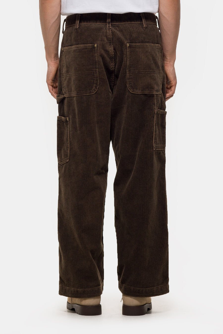 Beams Fade Cord Wide Double Knee Pant in Brown - Notre