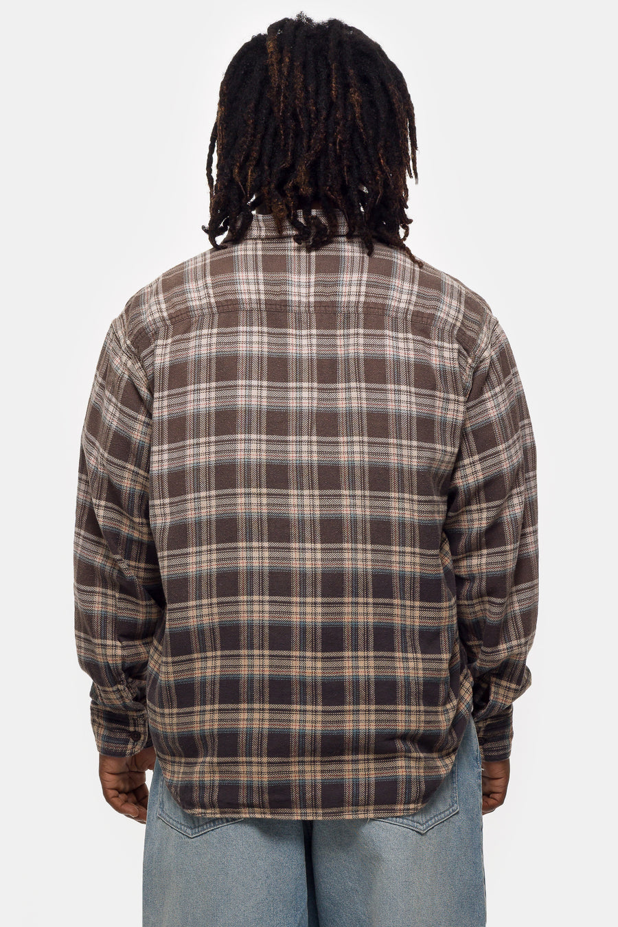 Beams Ombre Dipped Flannel Shirt in Brown/Blue - Notre