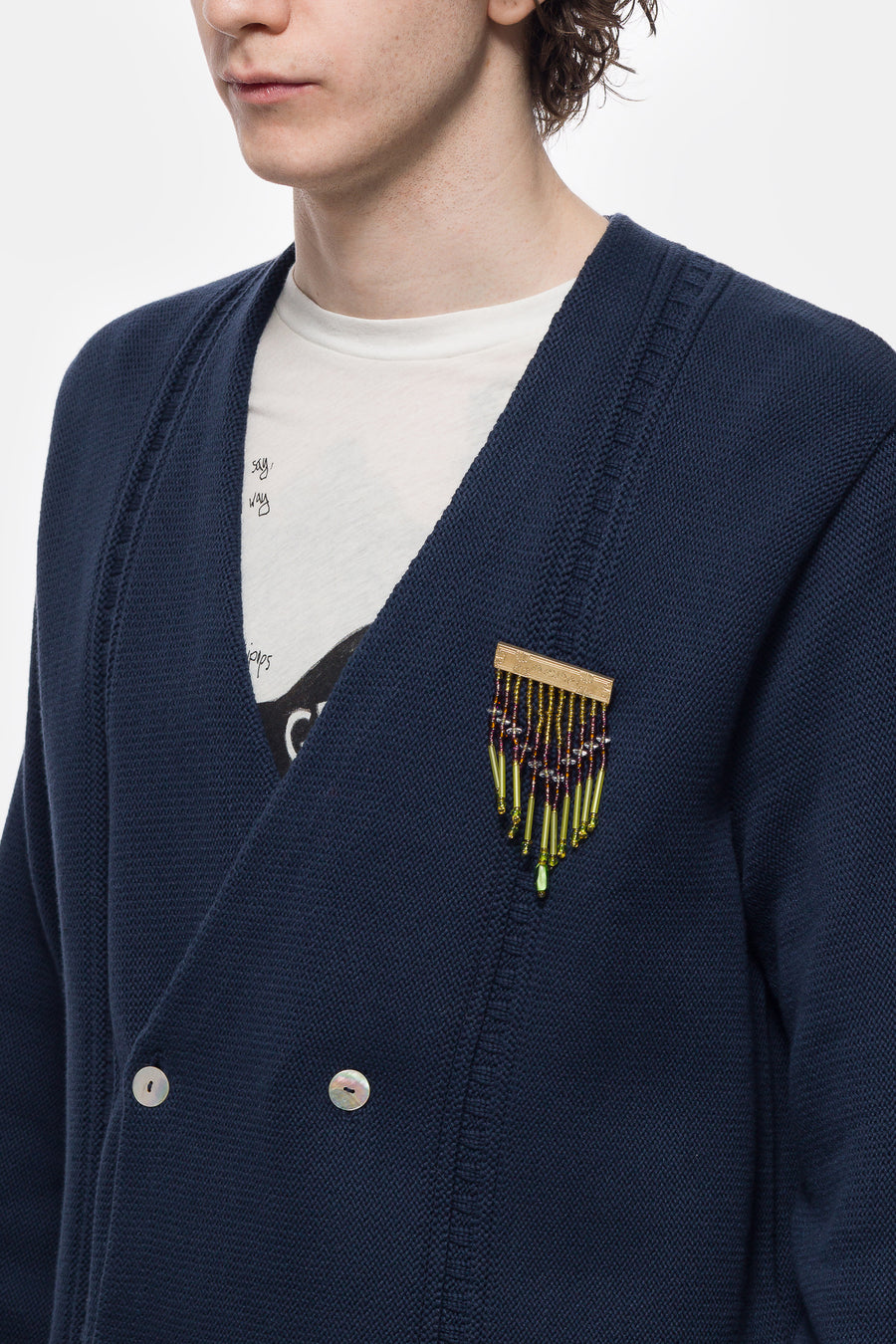 Double Breasted Cardigan in Navy