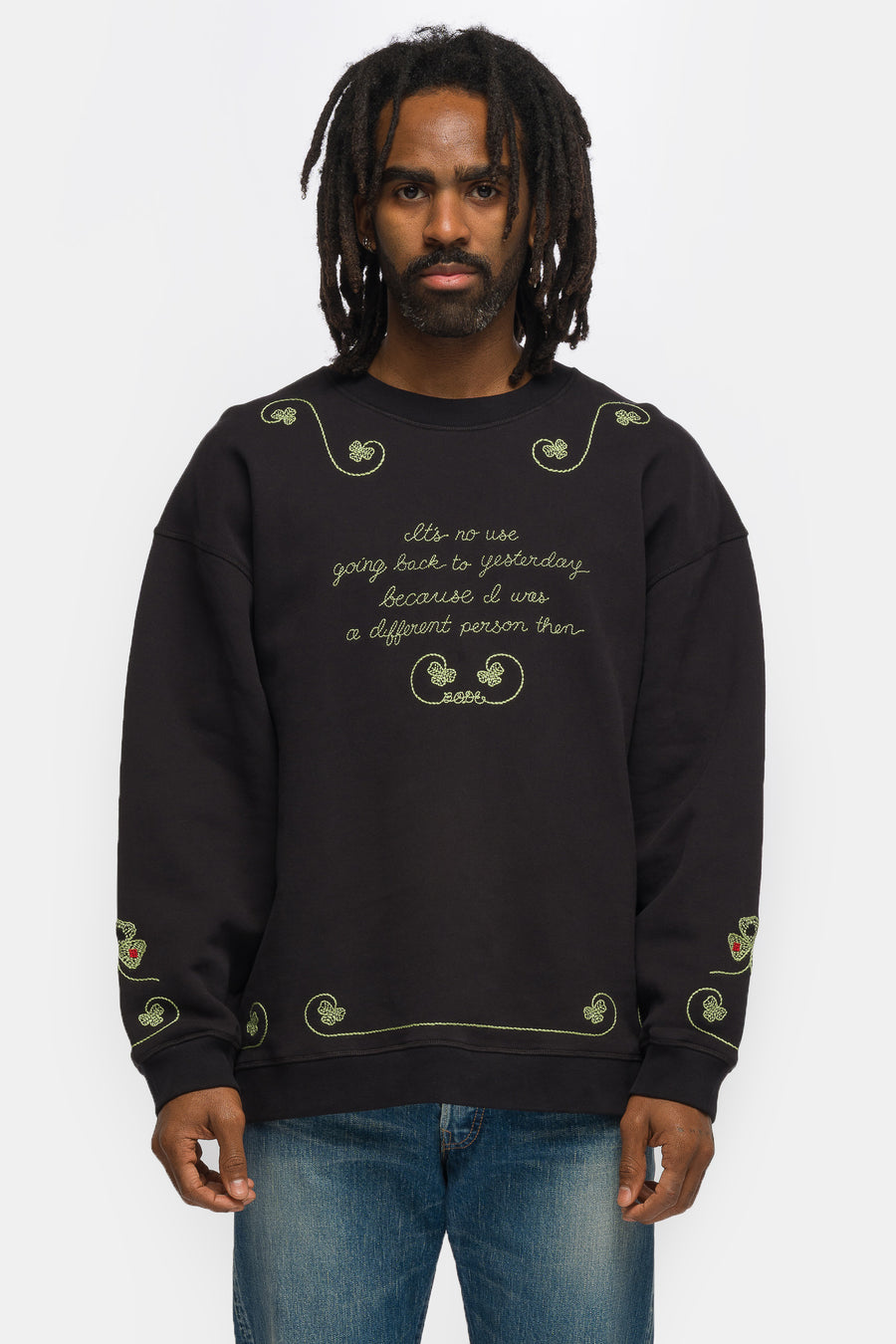 Bode Lucky Draw Pullover in Black - Notre