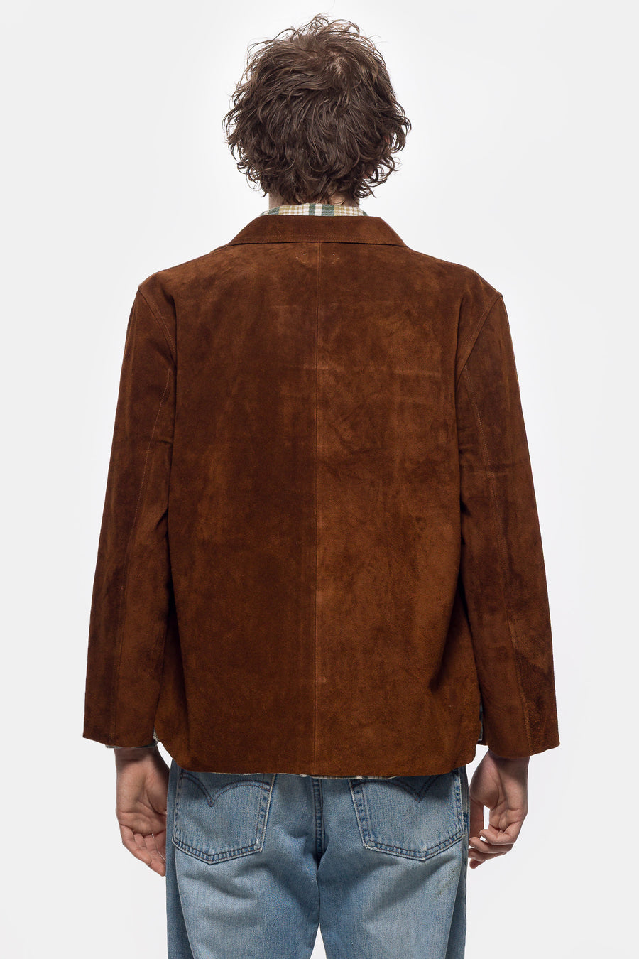 Suede Over Shirt in Brown