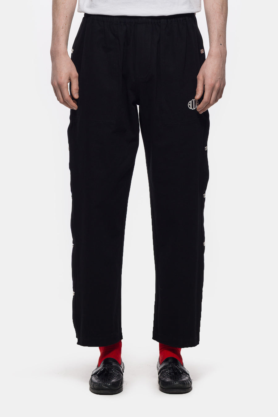 Twill Tear Away Track Pant in Black