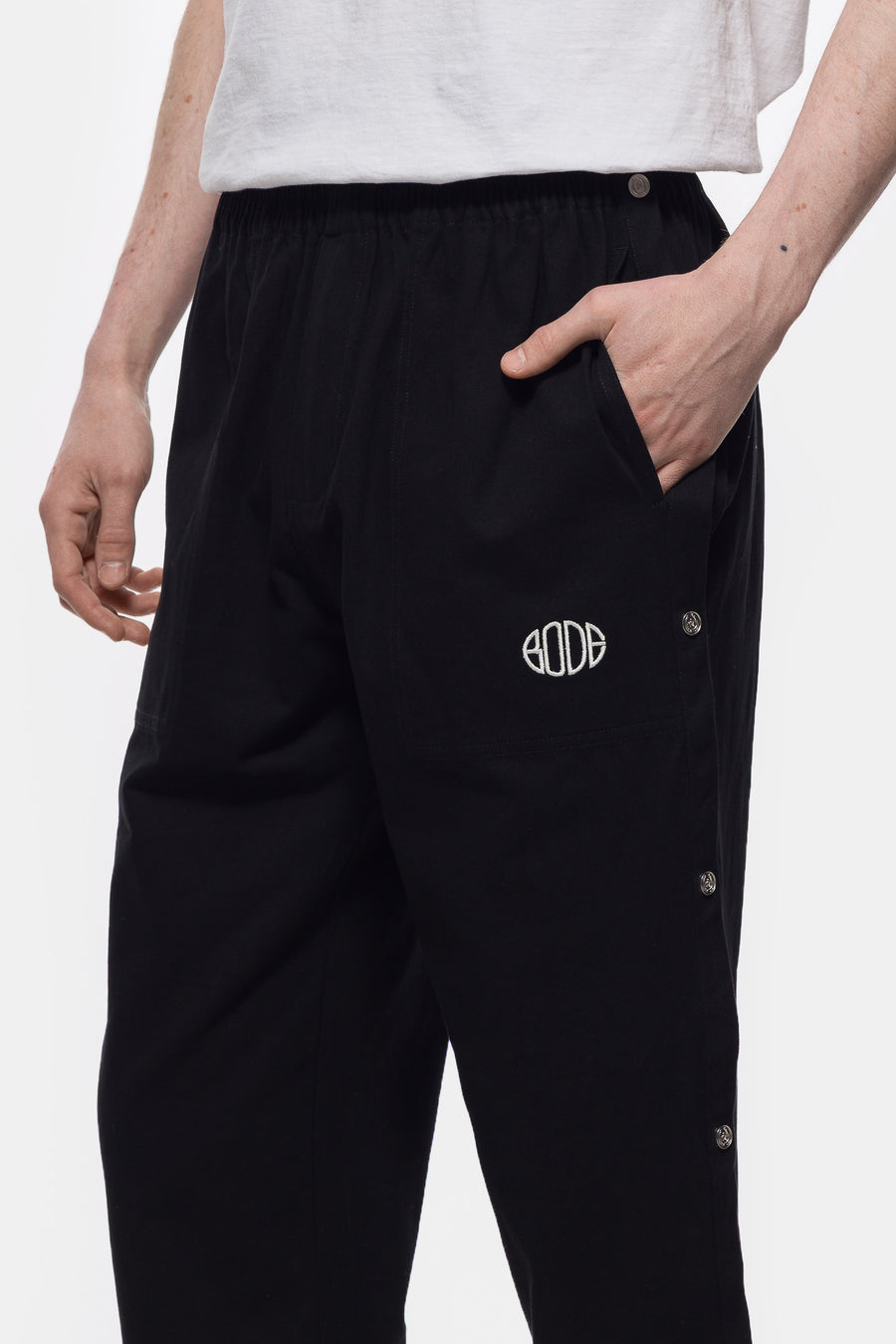 Twill Tear Away Track Pant in Black