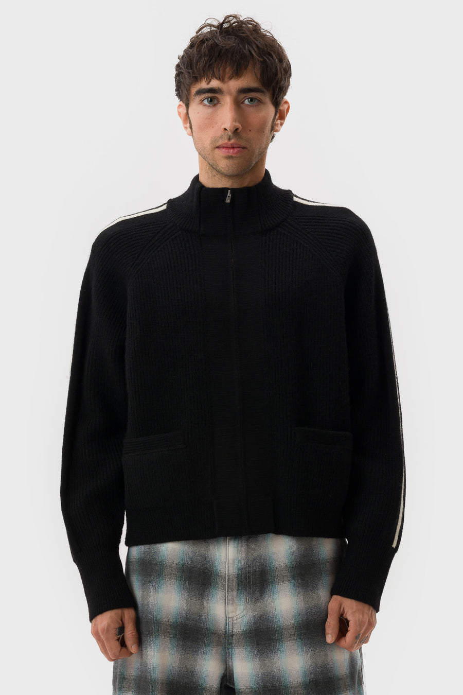 Bare Knuckles Alexandra Knit Zip Sweater in Black - Notre