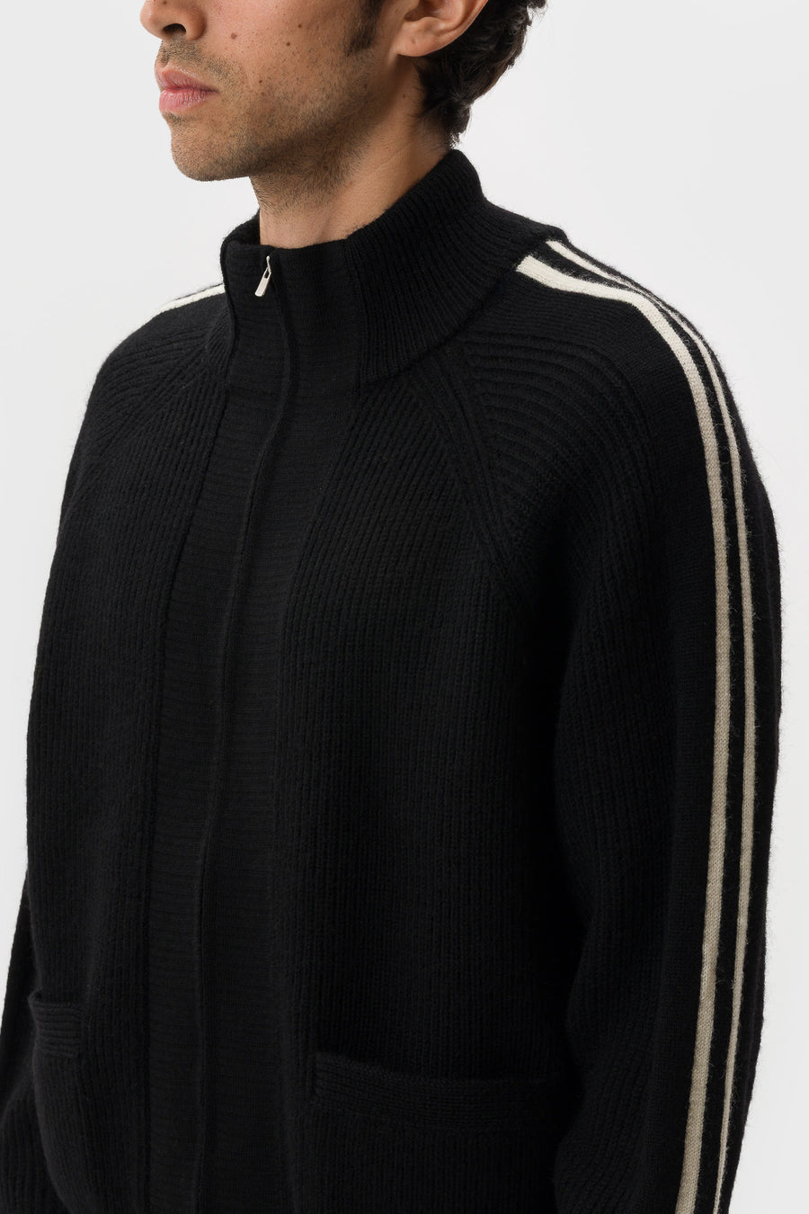 Bare Knuckles Alexandra Knit Zip Sweater in Black - Notre