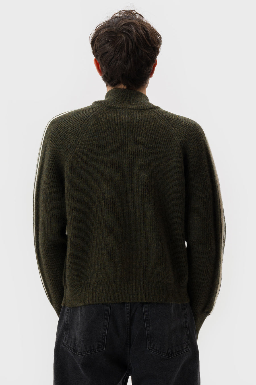 Bare Knuckles Alexandra Knit Zip Sweater in Olive - Notre